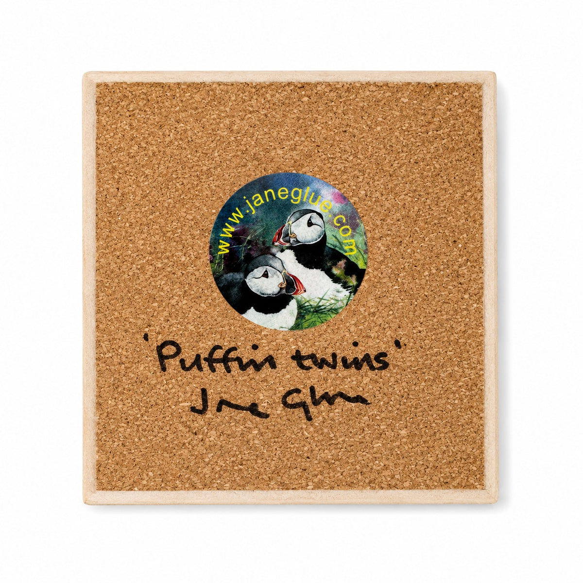 Small ceramic tile/Puffin Twins
