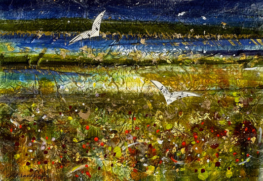 Hand finished print A4 size unframed/Gold Landscape