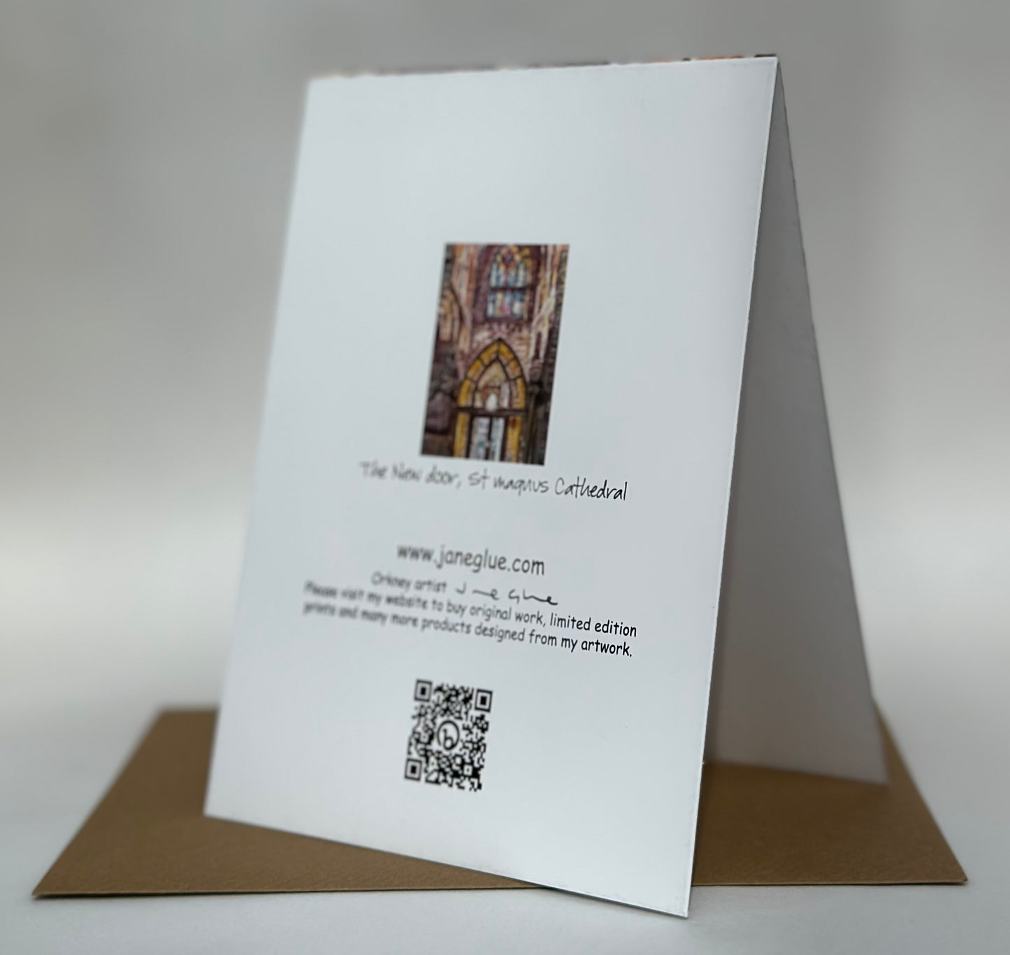 Card - The new door, St Magnus cathedral