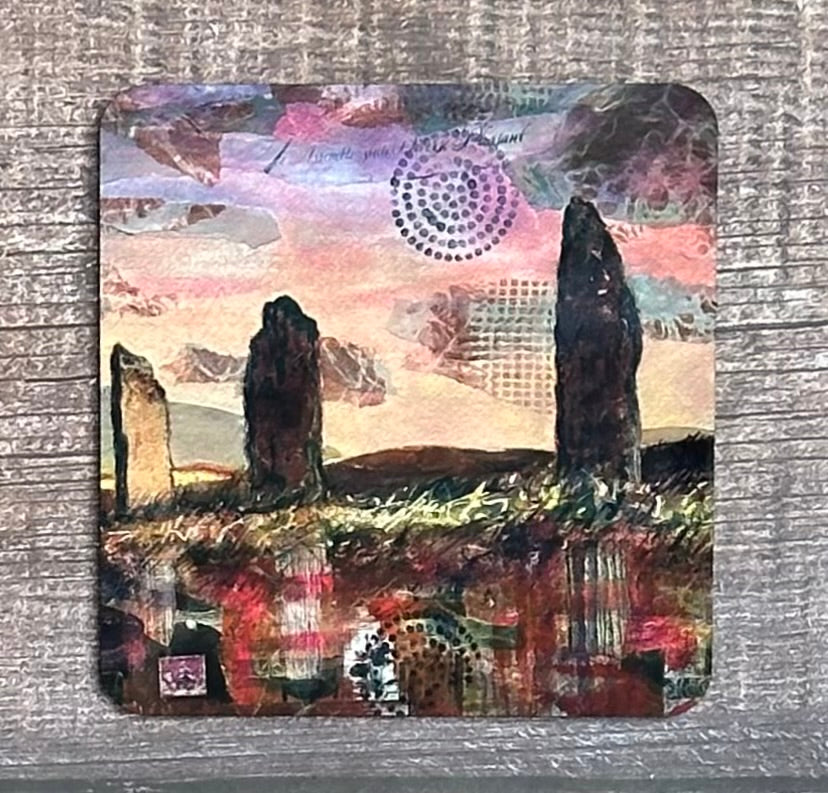 Coaster/Rose pink sunset at The Ring of Brodgar