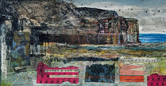 NEW! Original mixed media painting/Rackwick colours