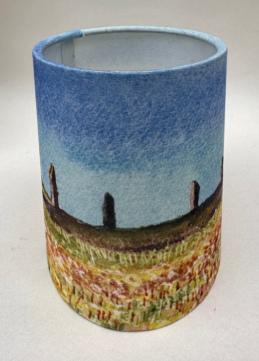 Small candle lamp/Dandelions and The Ring of Brodgar, Orkney