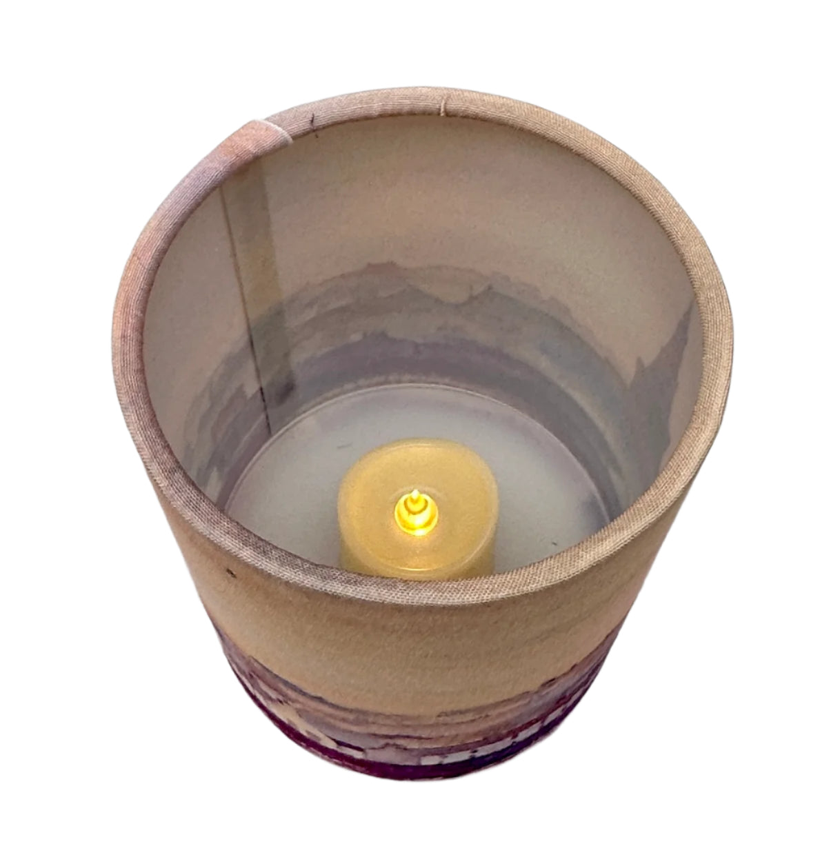 Small candle lamp/Sunset over Kirkwall bay