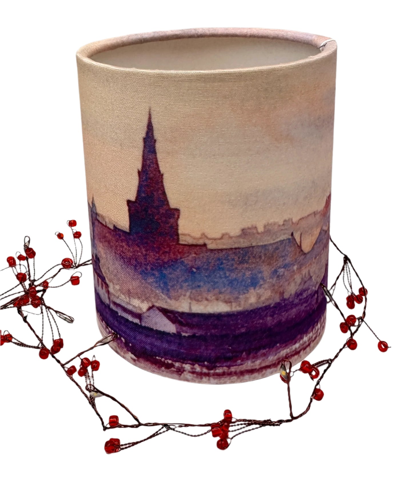 Small candle lamp/Sunset over Kirkwall bay