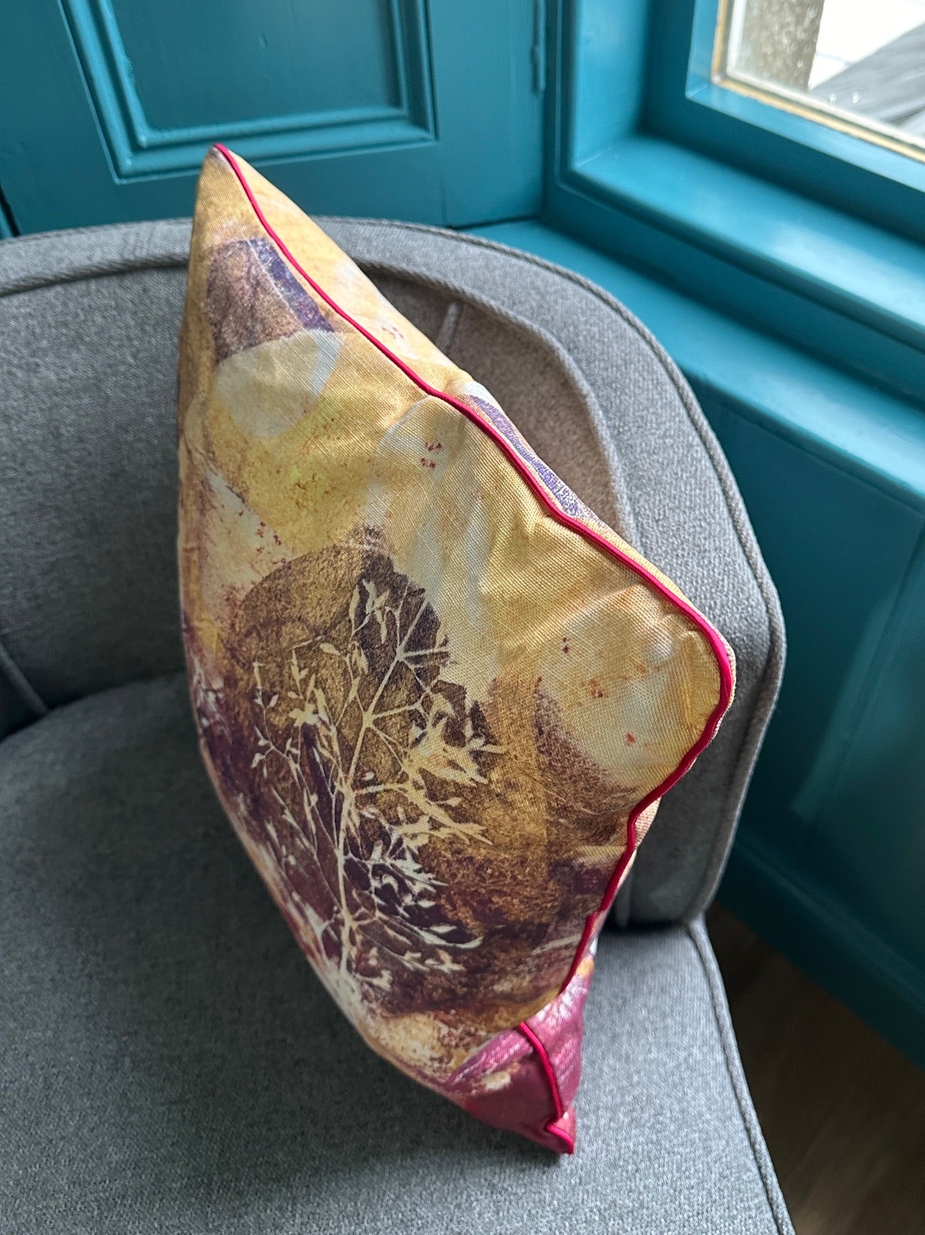 Cotton/ linen cushion size 16in Wildflowers in the moonlight