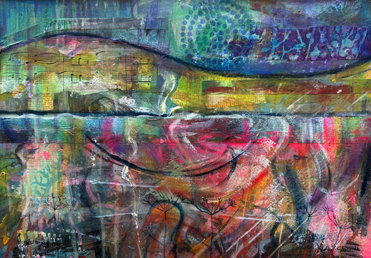 NEW! Original mixed media painting/Music to my ears