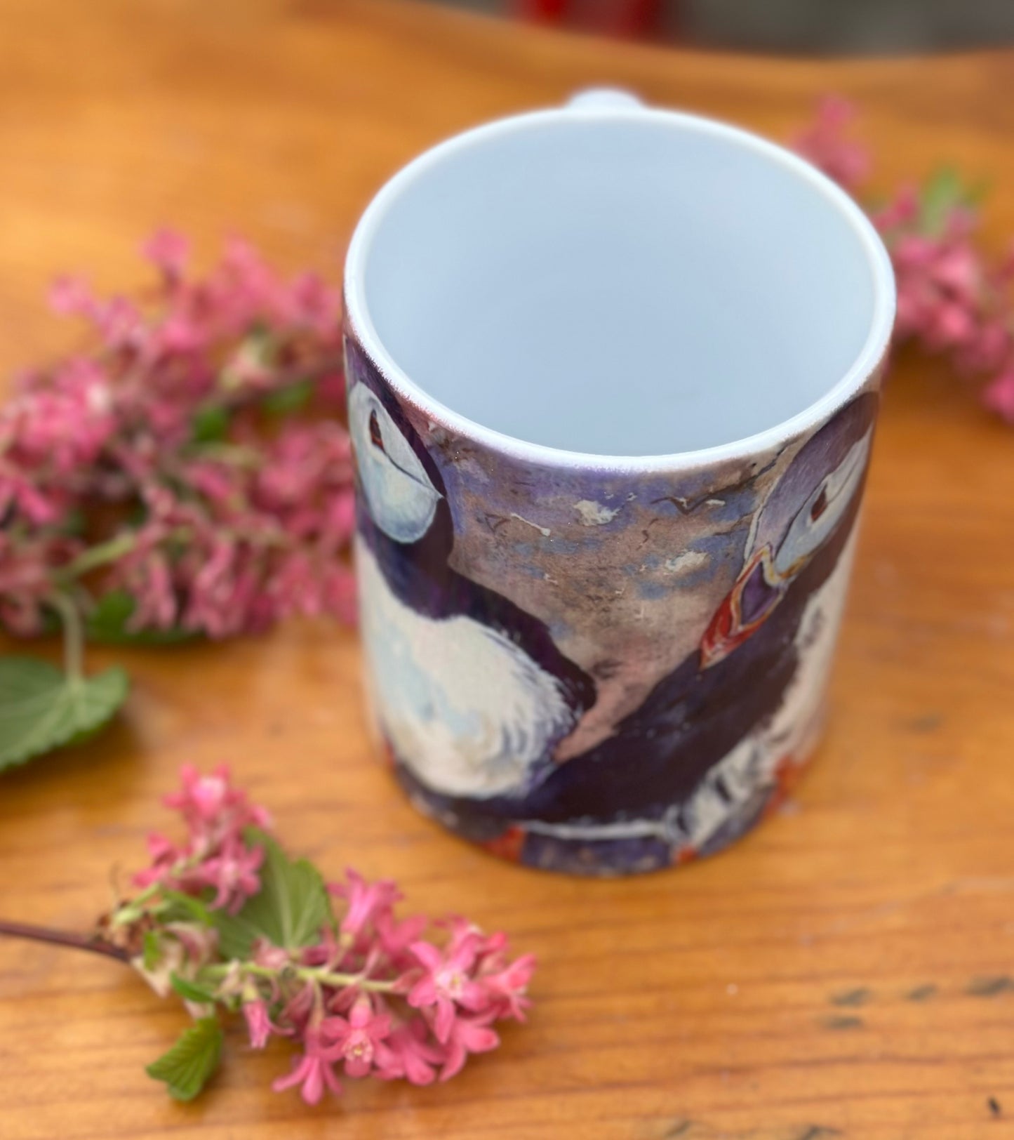 Ceramic mug/Puffin twins
