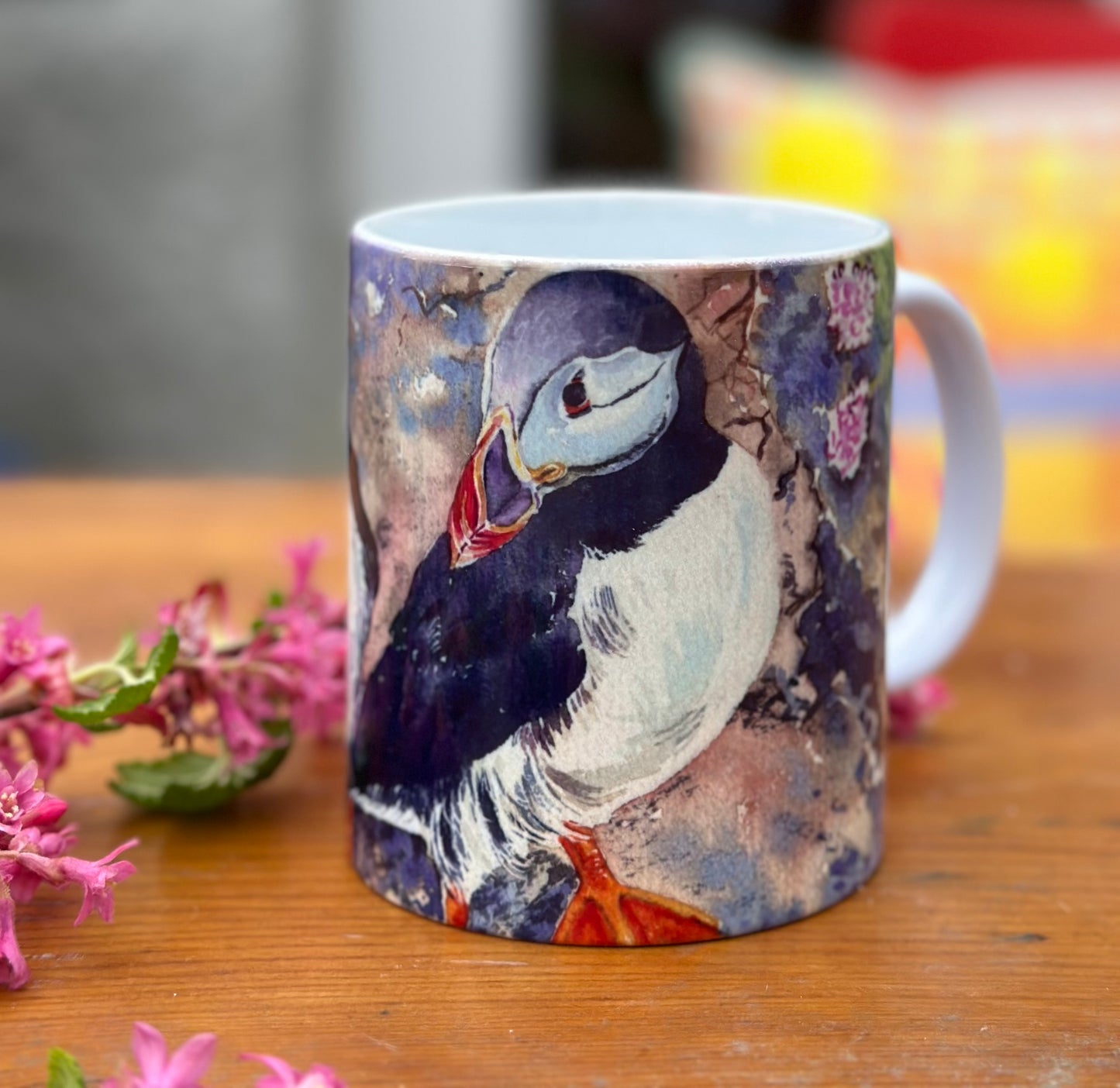 Ceramic mug/Puffin twins