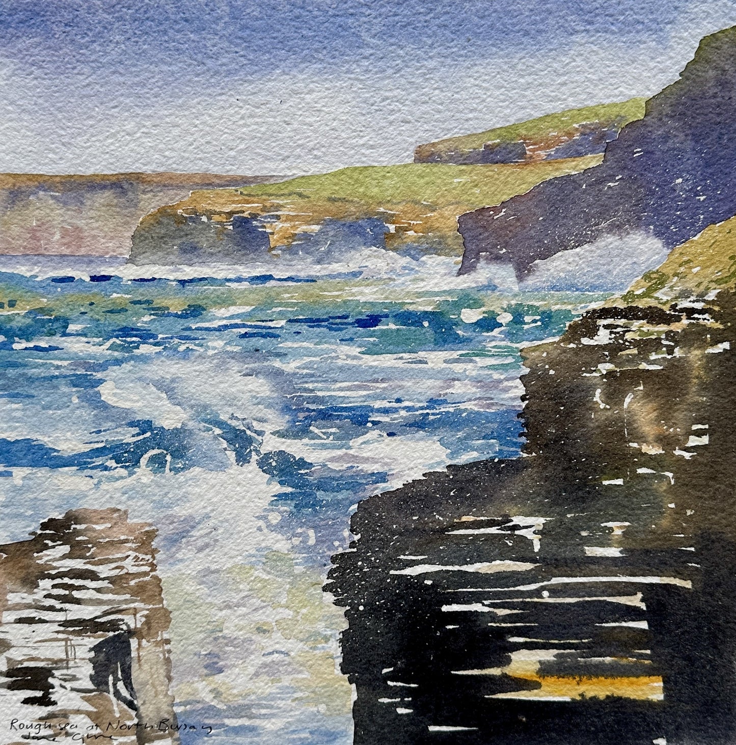 Original painting/Rough sea at North Birsay
