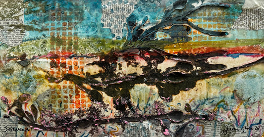 NEW! Original mixed media painting/Seaweed
