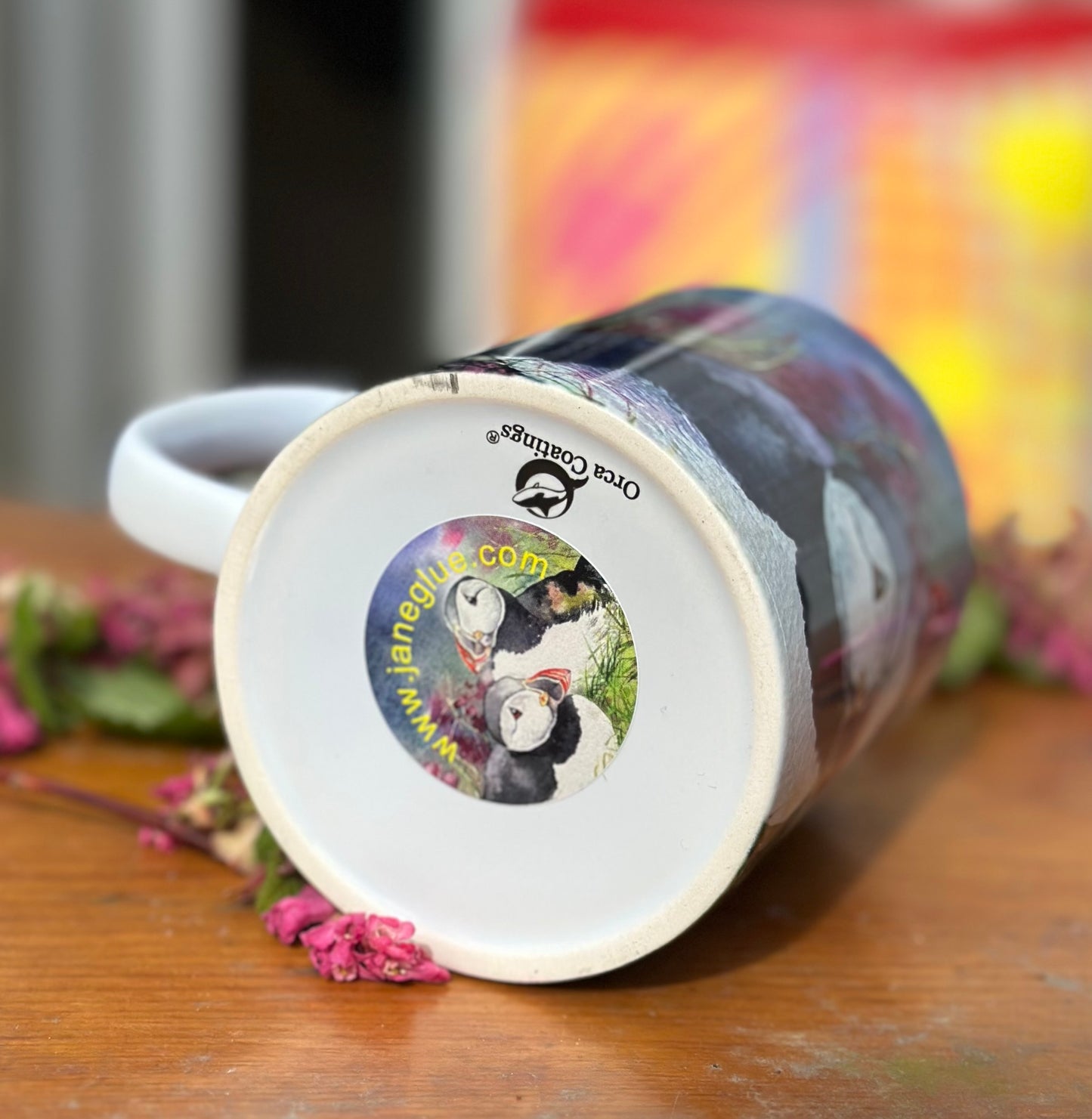 Ceramic mug/Tammie norries(puffins)
