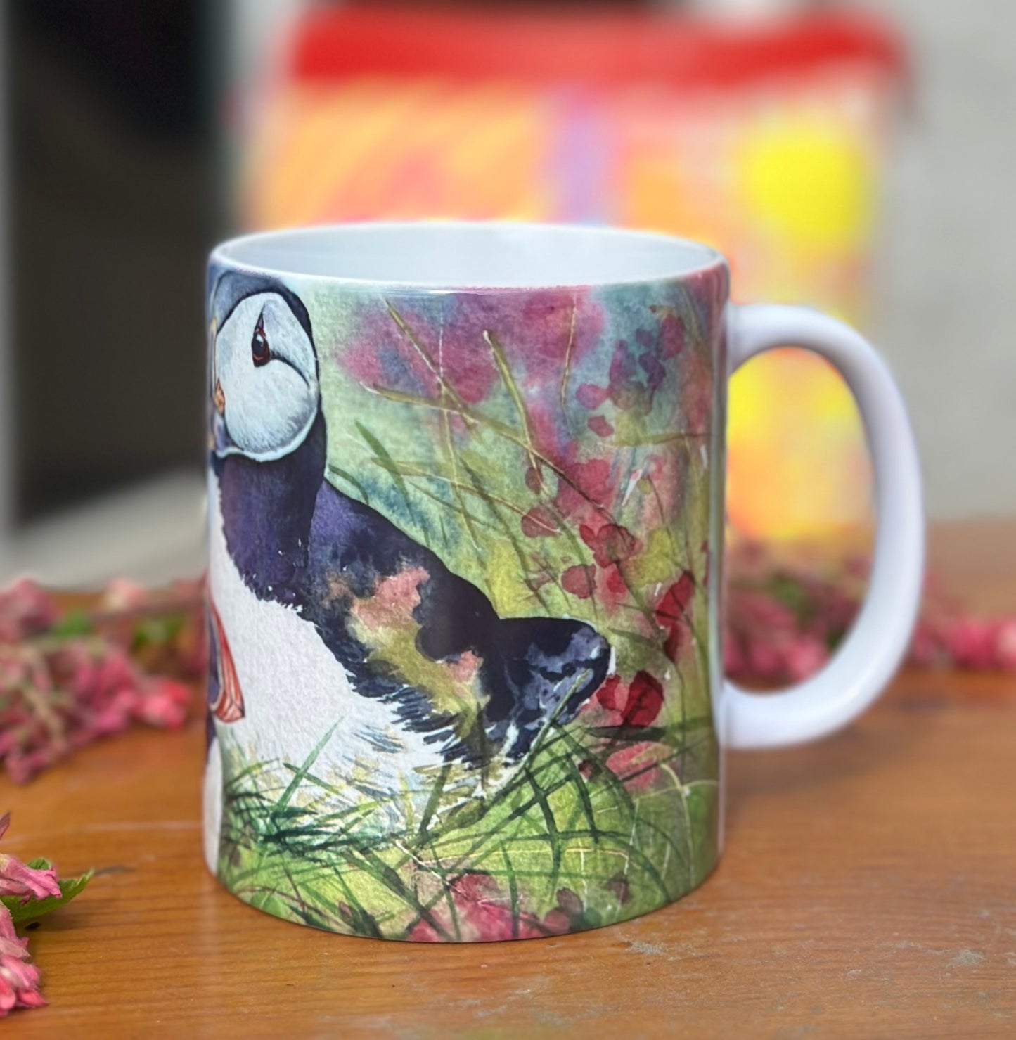 Ceramic mug/Tammie norries(puffins)