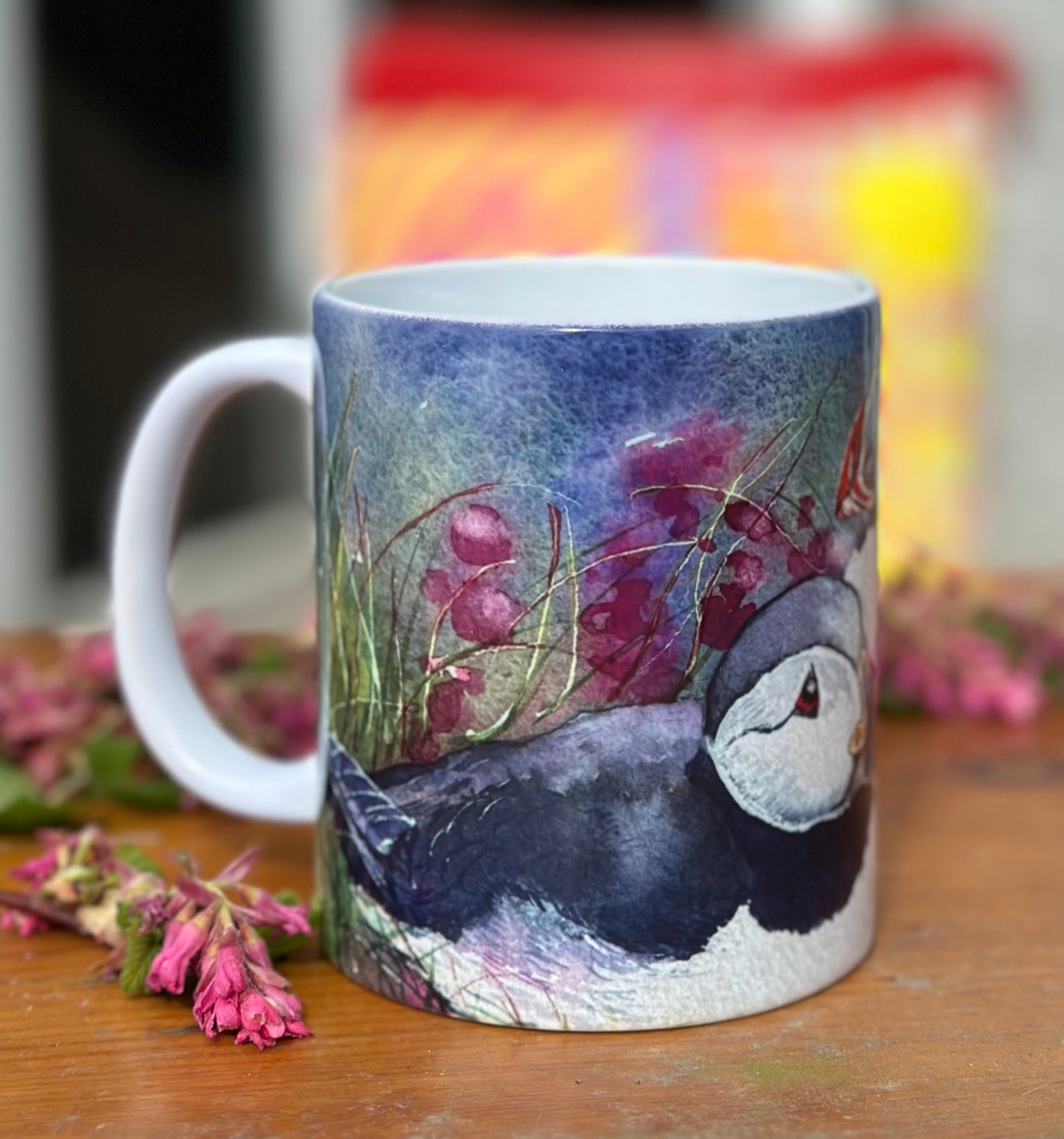 Ceramic mug/Tammie norries(puffins)