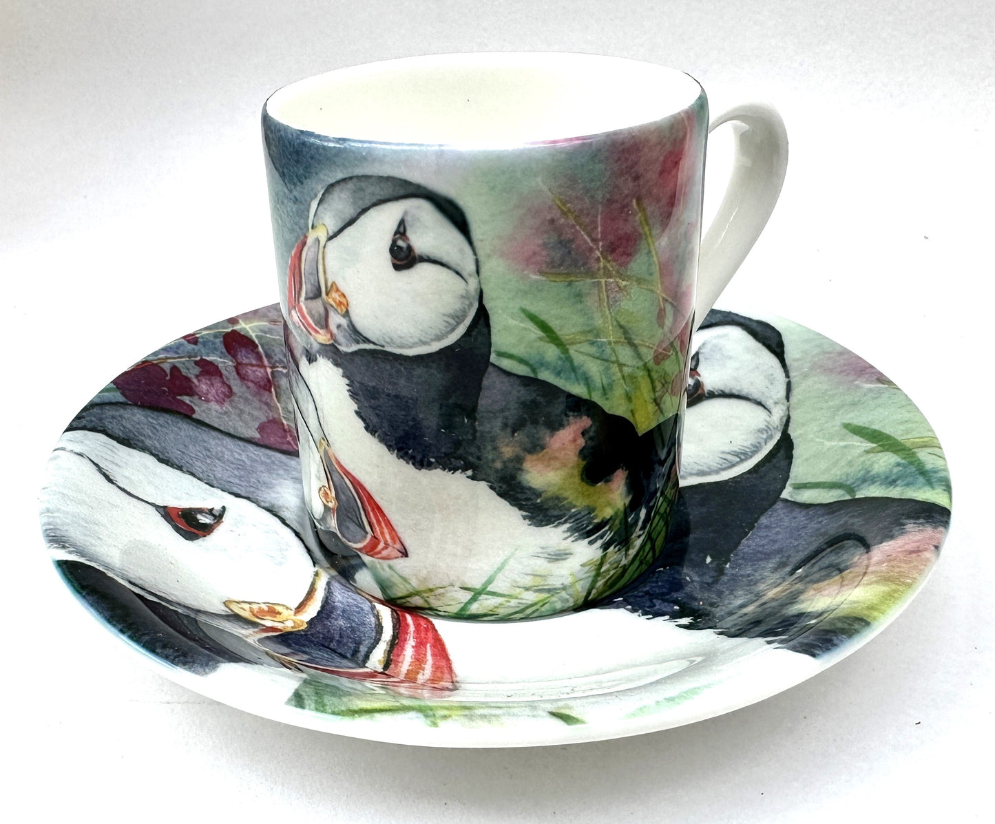 Fine bone china expresso set/Tammie Norries(puffins)