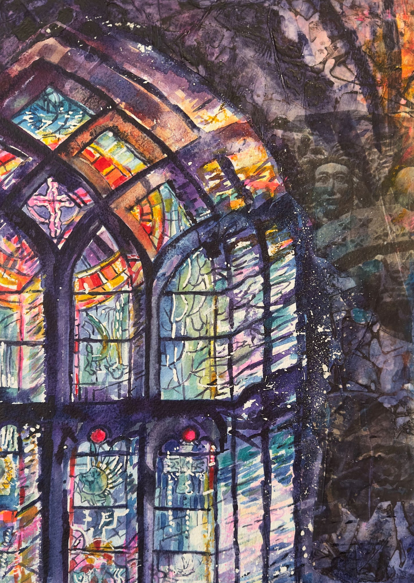 Original painting/The new window, St Magnus cathedral