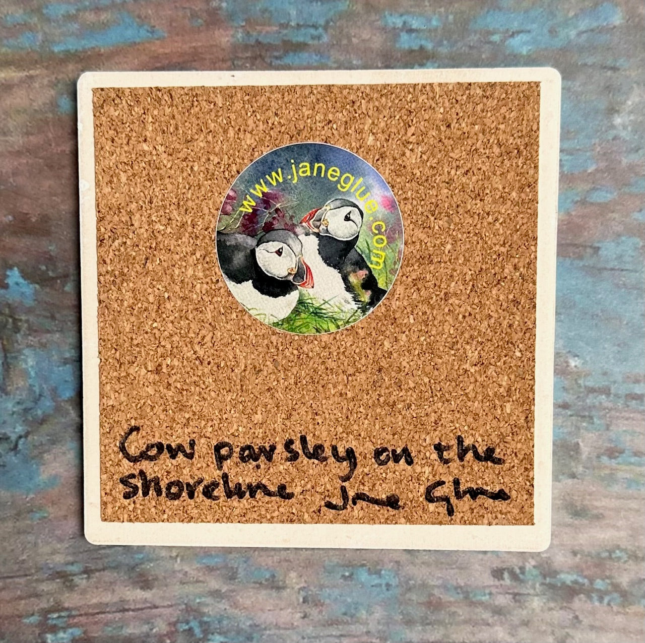 Ceramic coaster/ Cow parsley on the shoreline