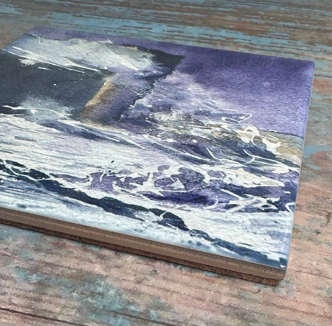 Medium ceramic tile/Wild sea, Orkney