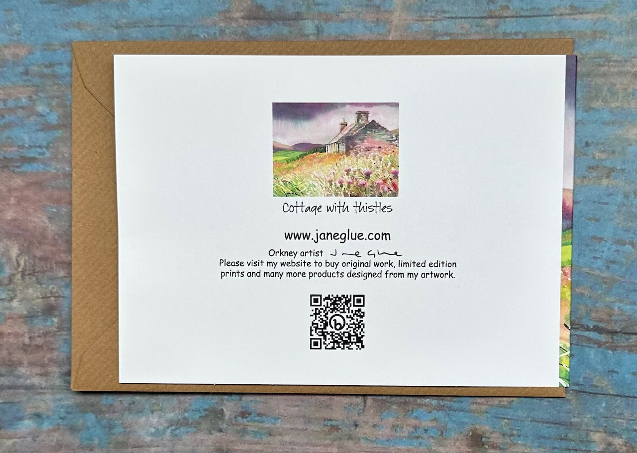 Card - Cottage and thistles