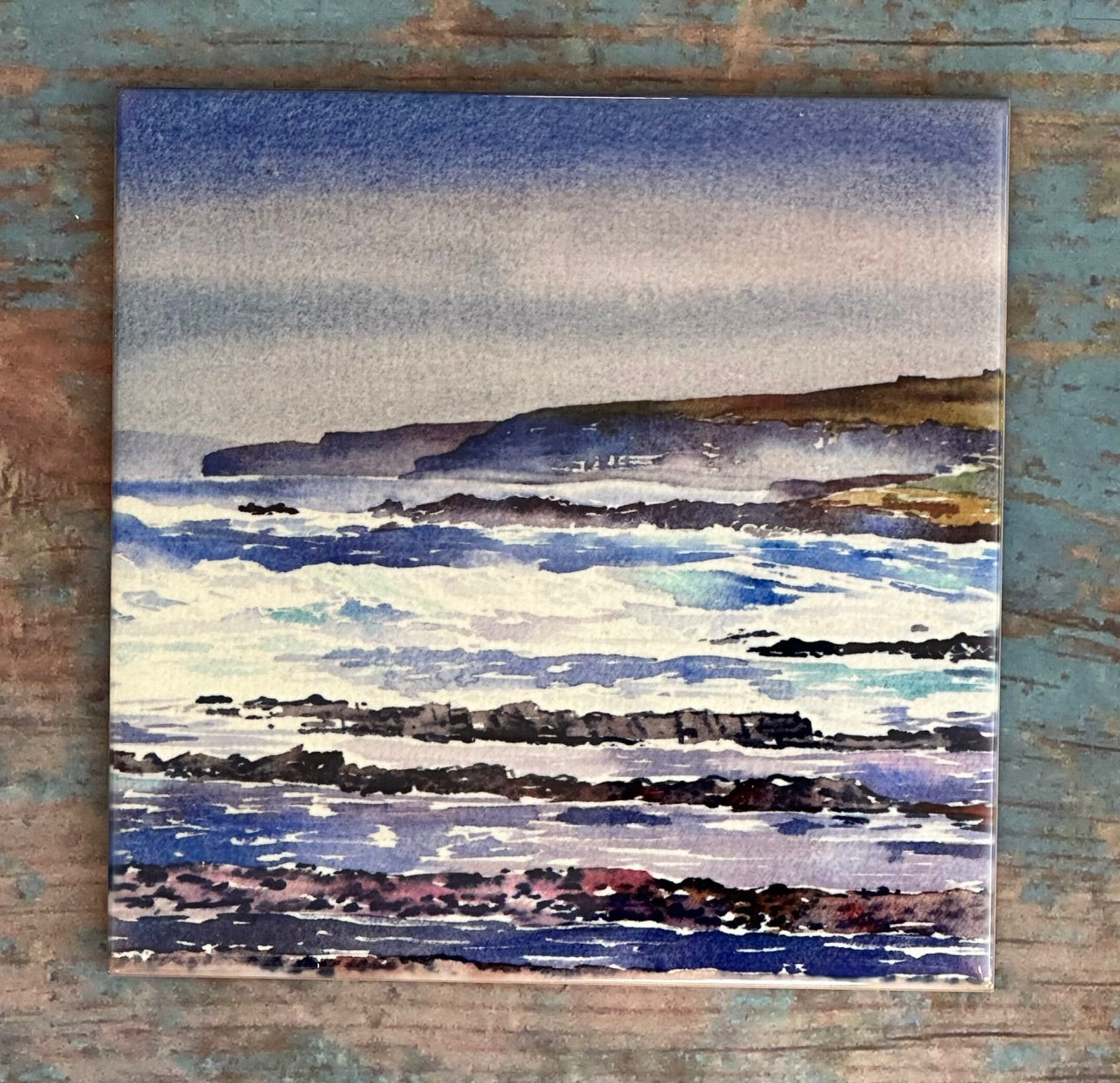Medium ceramic tile/Rainstorm at North Birsay