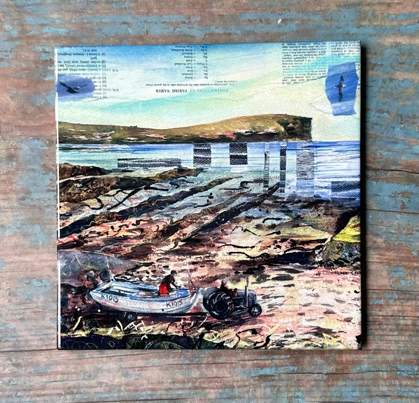 Medium ceramic tile/Going fishing, Birsay