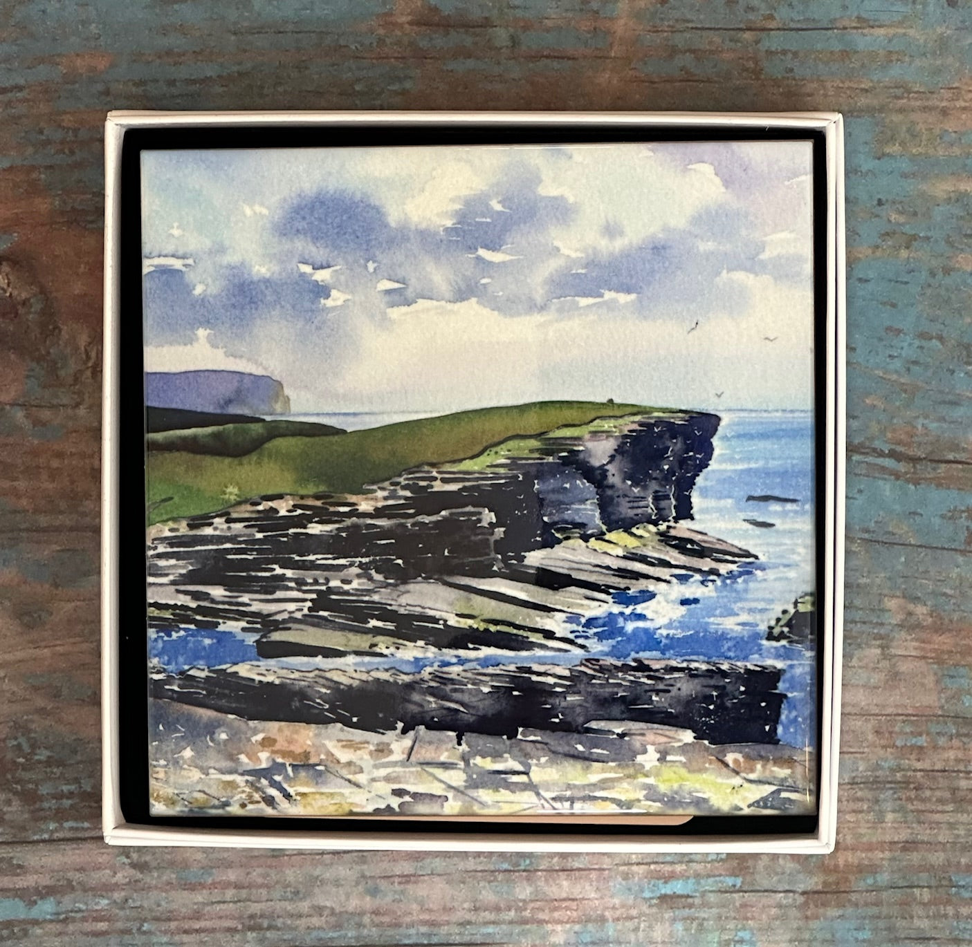 Medium ceramic tile/Glittering sea at Yesnaby
