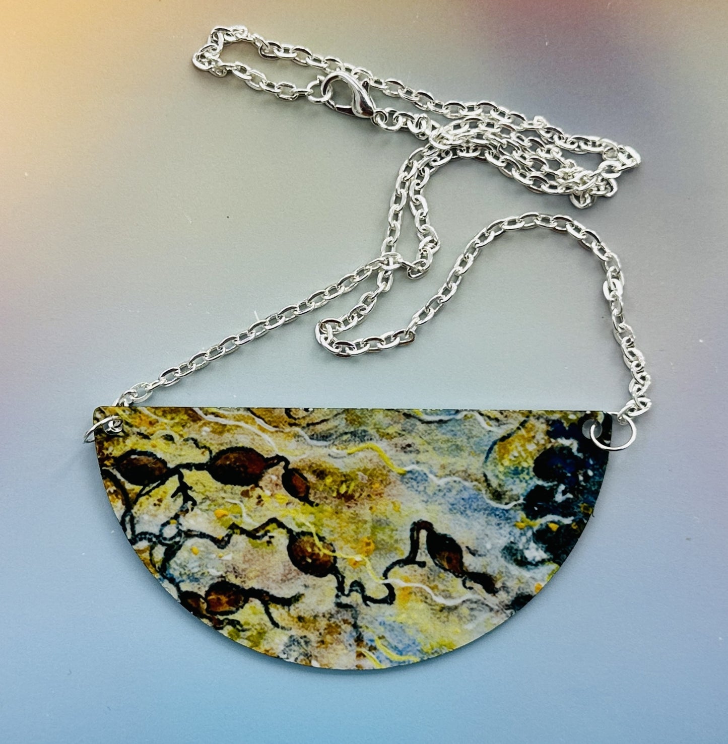 Jewellery by Jane Glue, 'Golden rockpool' Pendant/large semi-circle