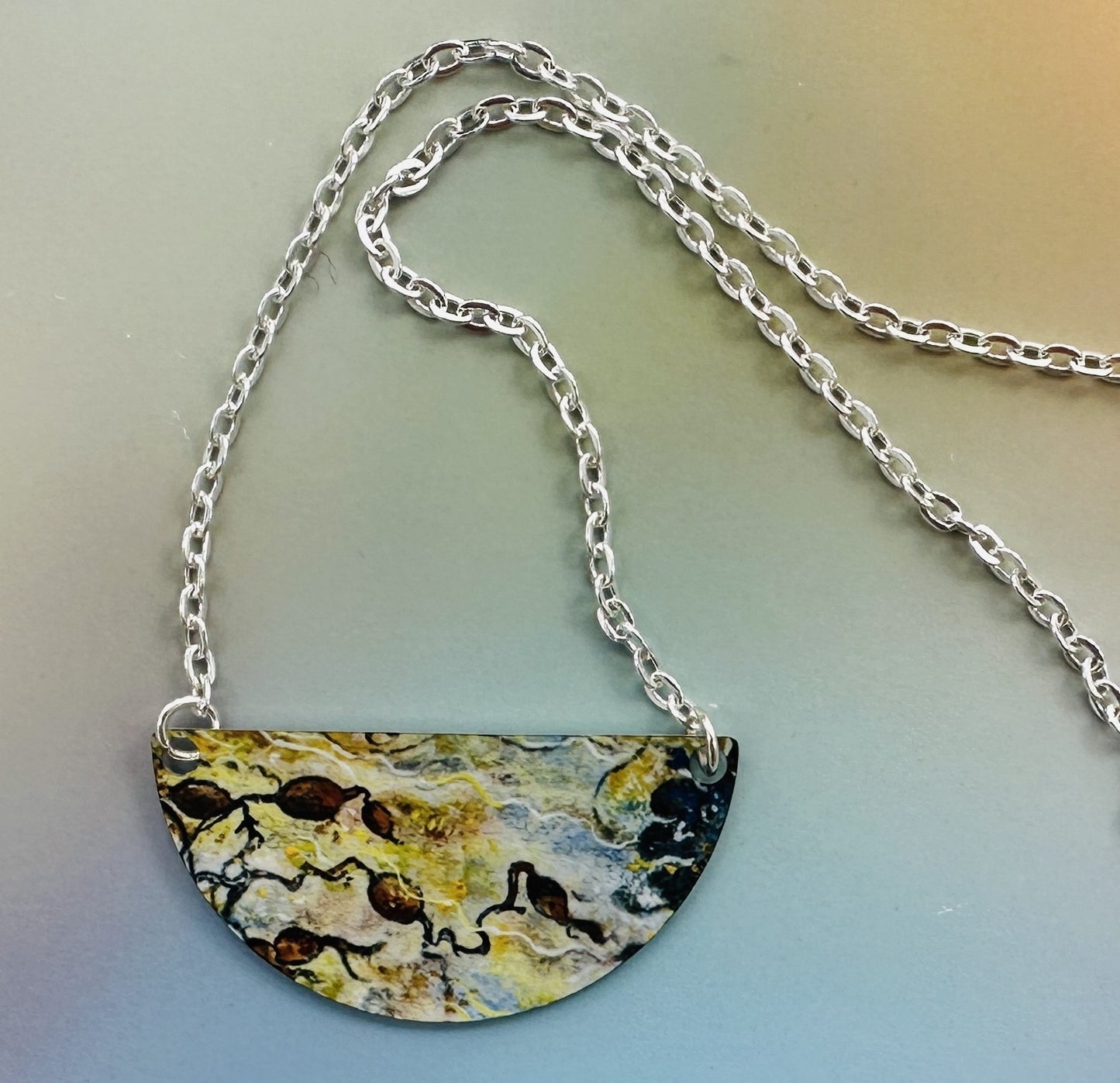 Jewellery by Jane Glue, 'Golden rockpool' Pendant/small semi-circle