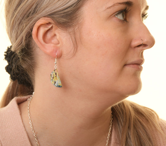 Jewellery by Jane Glue, 'Golden rockpool' Earrings/small semi-circle
