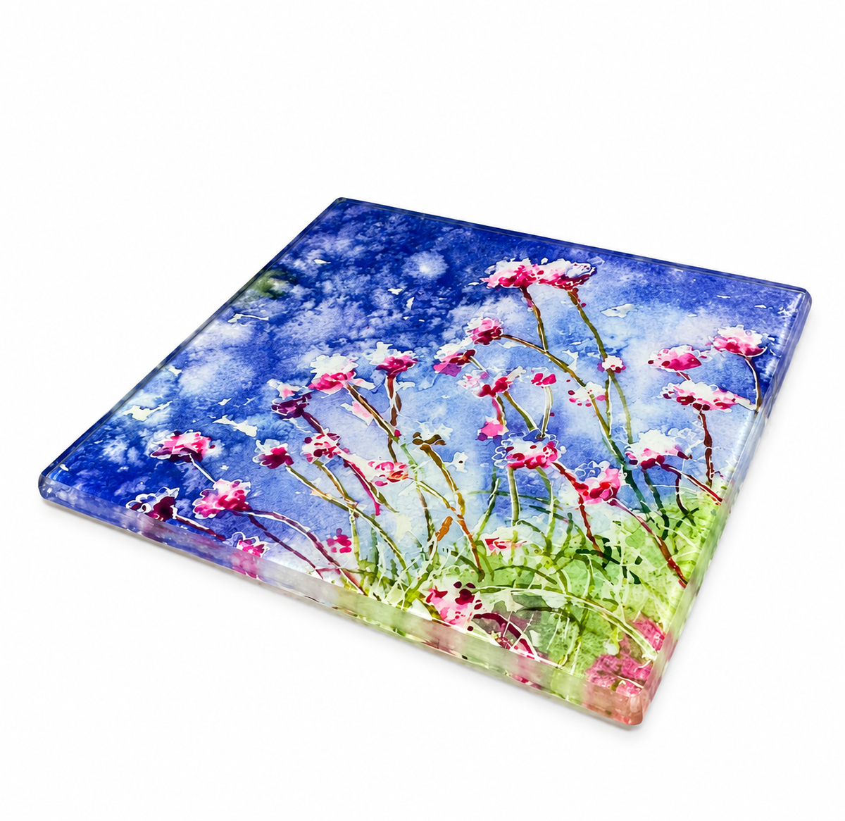 Glass coaster/Glittering seapinks
