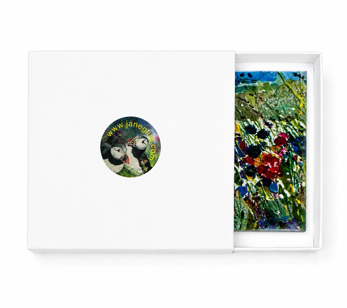 Small ceramic tile/Poppies and cornflowers Abstract