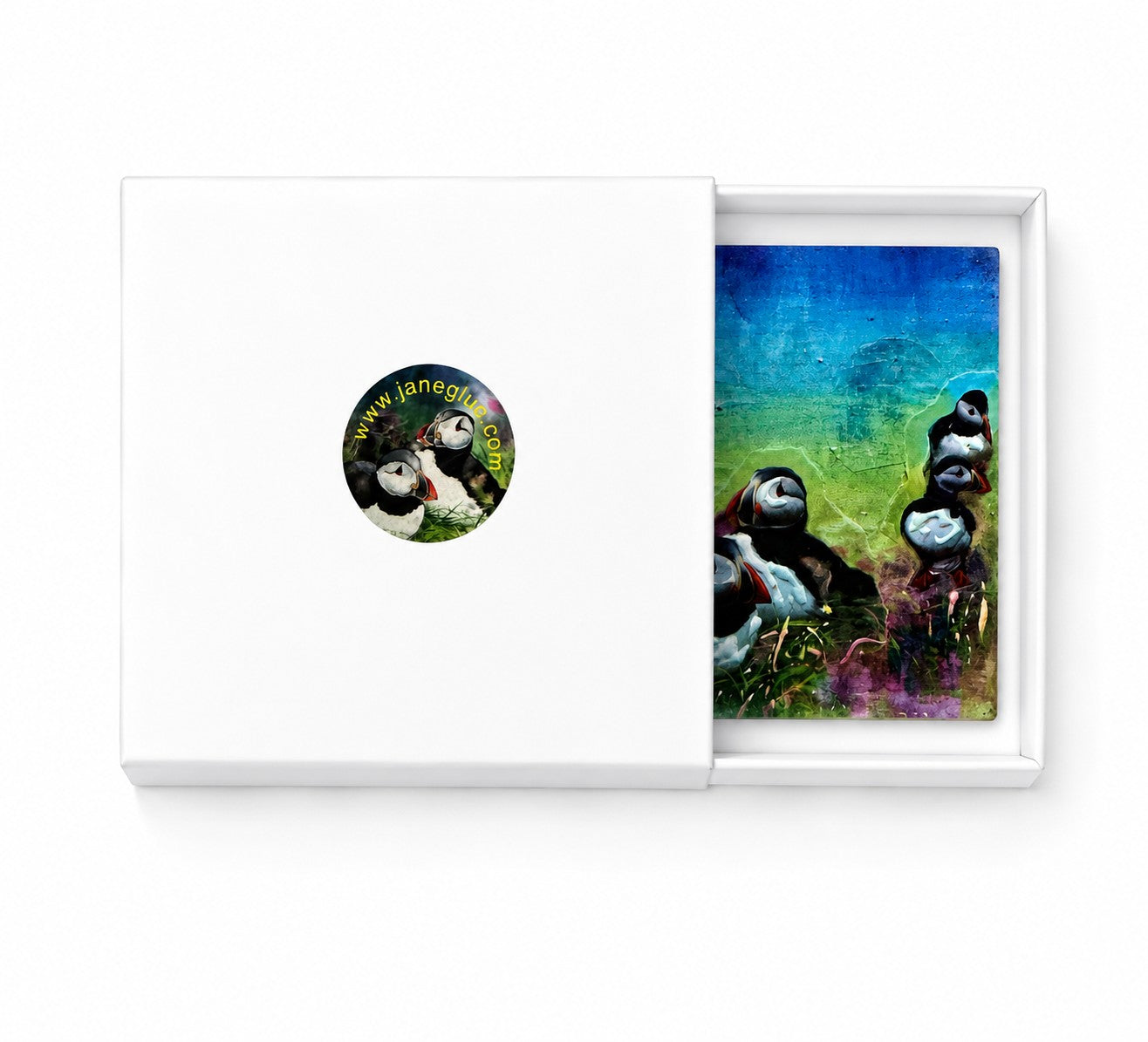 Small ceramic tile/Puffins