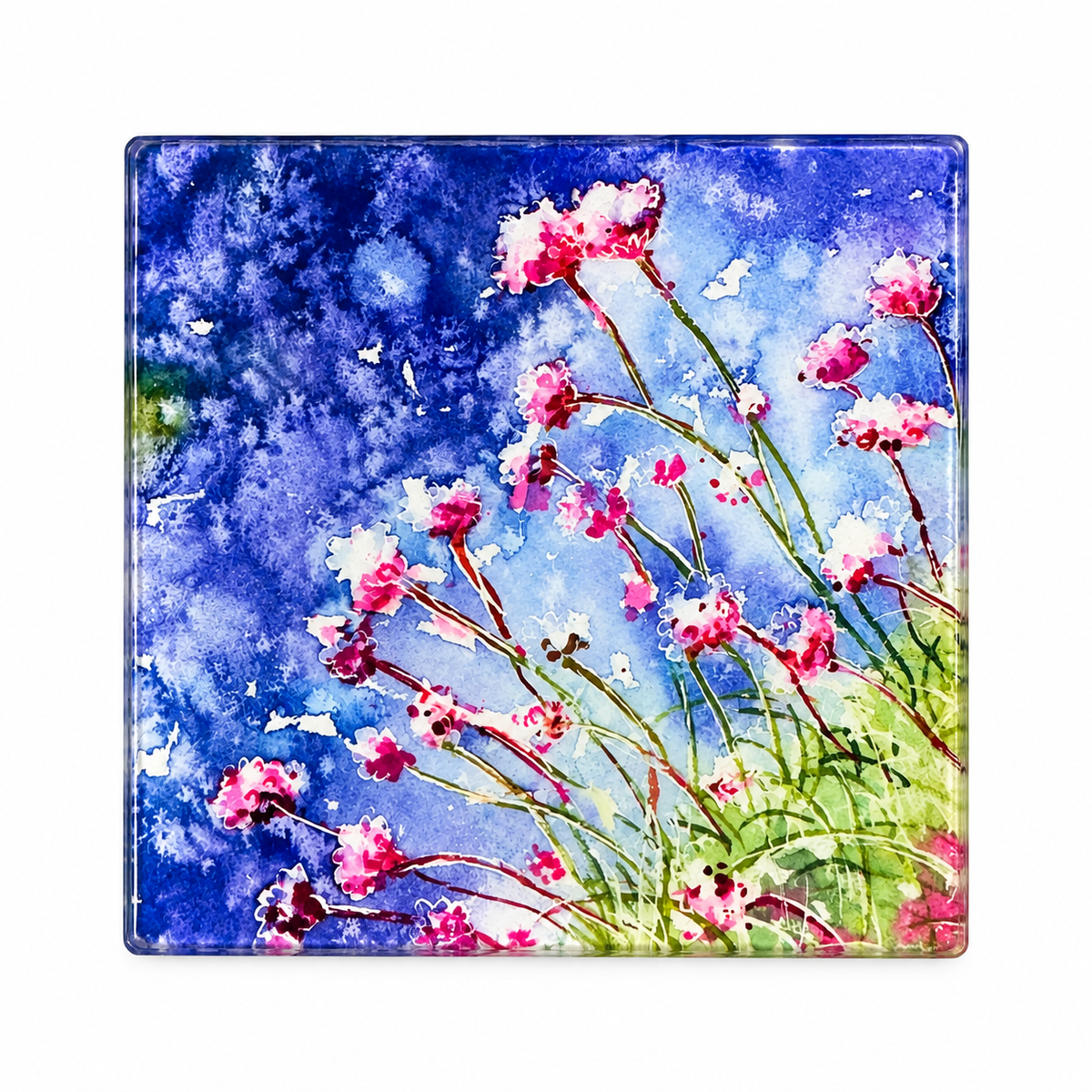Glass coaster/Glittering seapinks