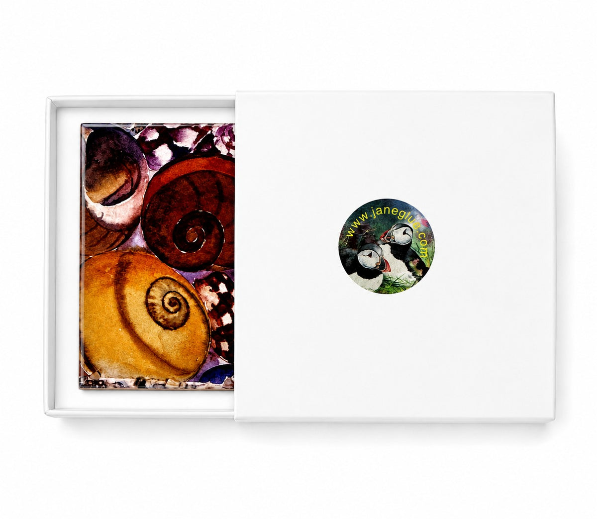 Small ceramic tile/Winkles and sea urchin