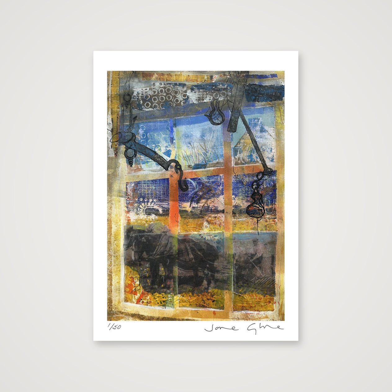 Horses at Barony Mill  — A3 (30×42cm, 12×17") Print only