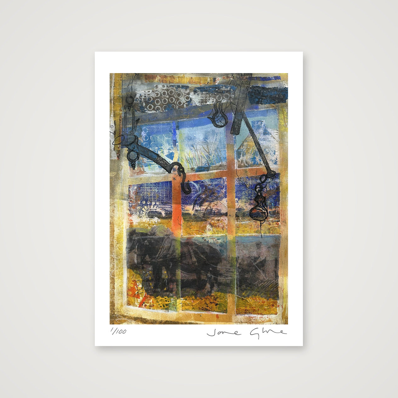 Horses at Barony Mill  — A4 (21×30cm, 8×12") Print only