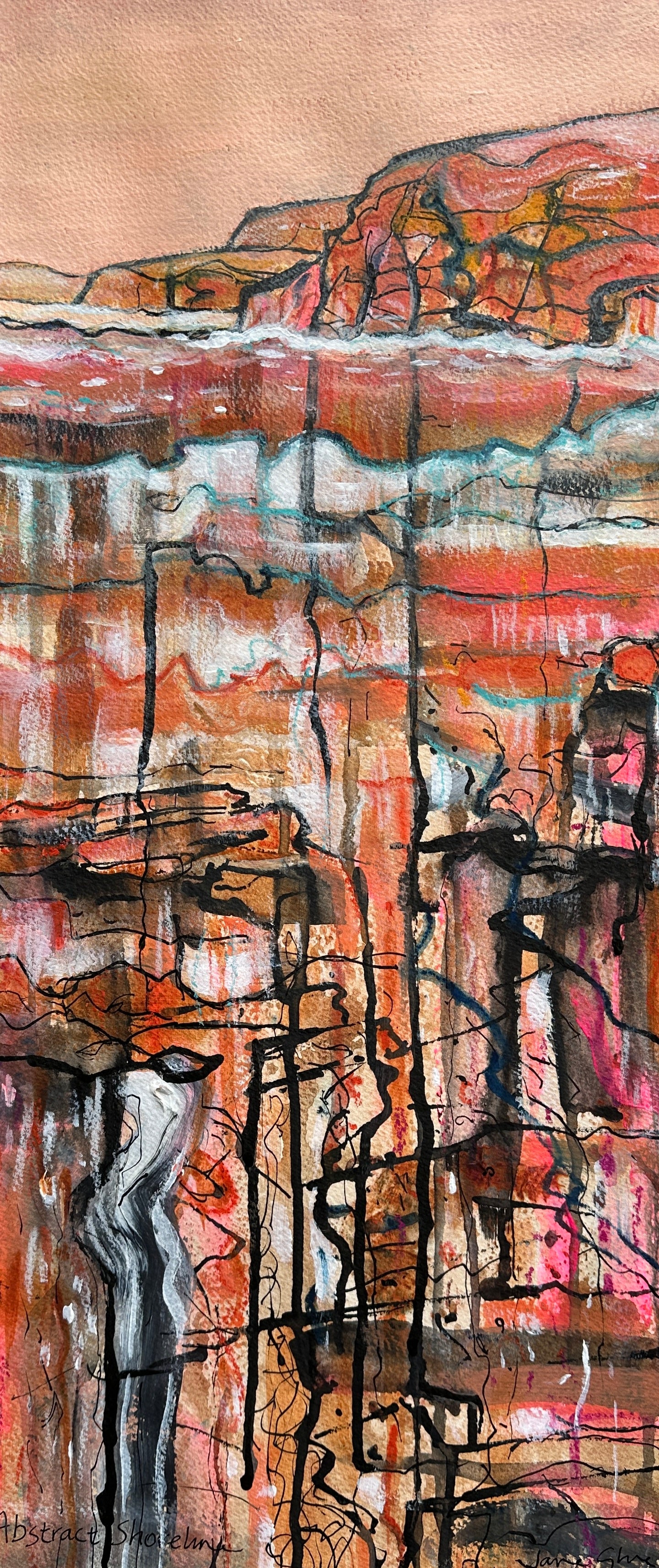 NEW! Original painting/ Abstract shoreline