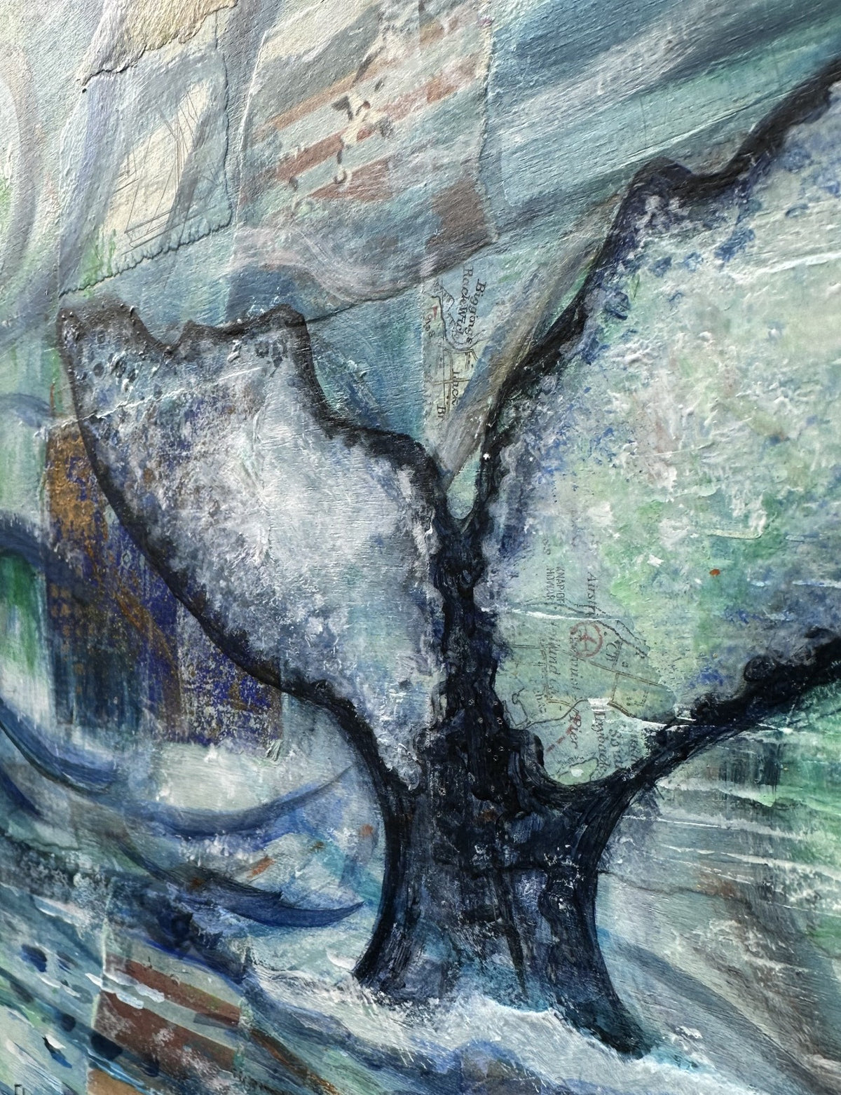 NEW! Original mixed media painting/Flukes