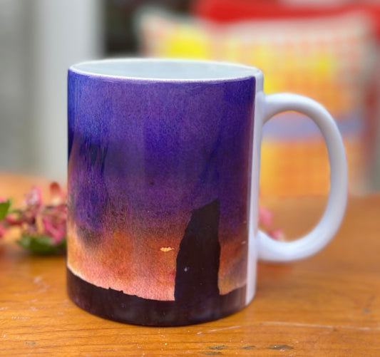 Ceramic mug/Dark sunset at The Ring of Brodgar