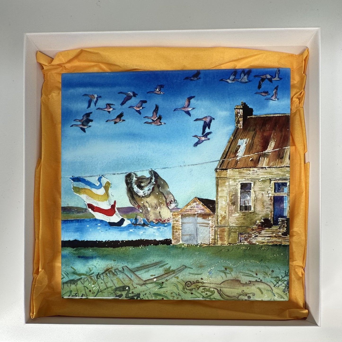 Large ceramic tile/The explorer Dr John Rae's home