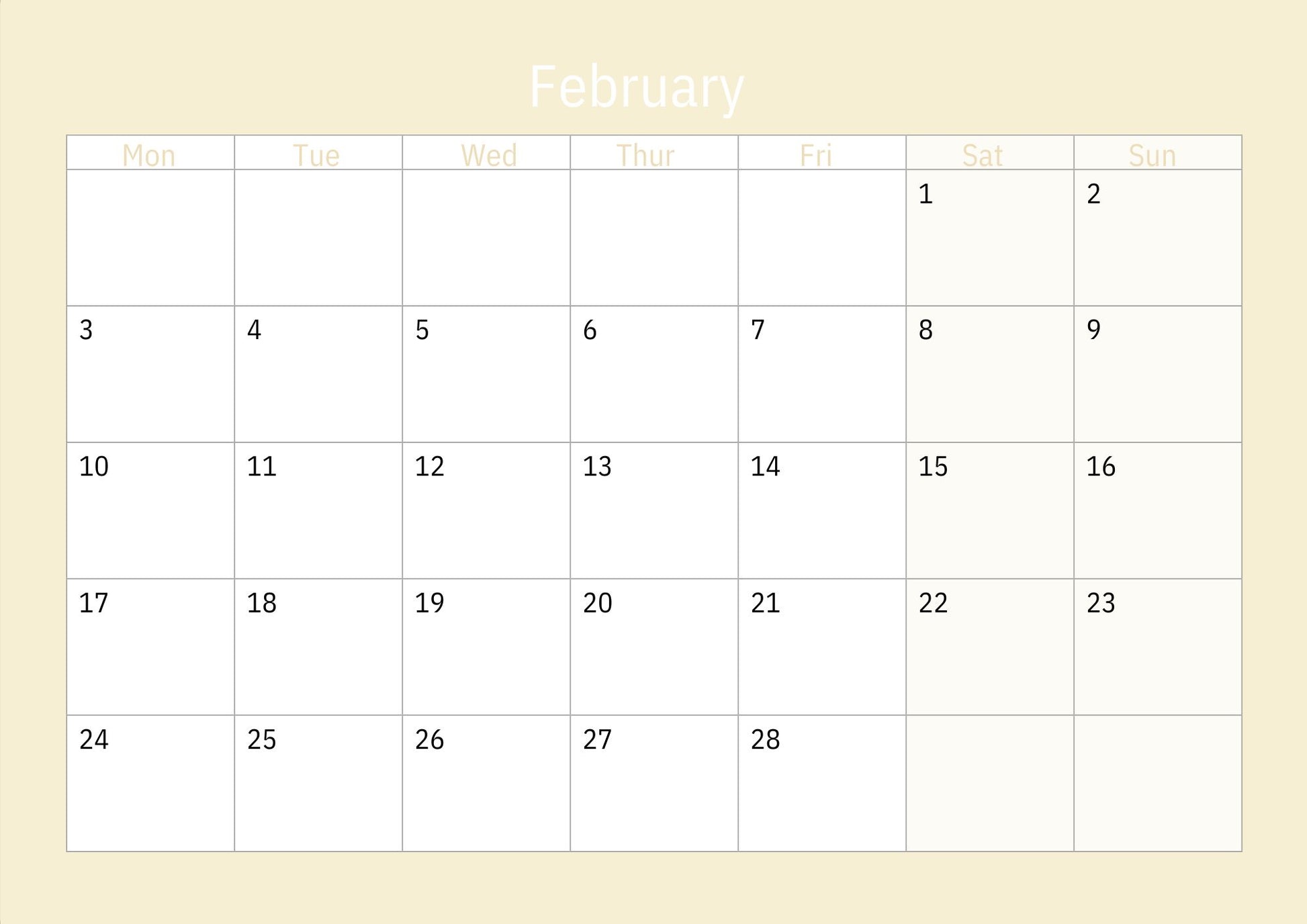 Orkney calendar 2025 dates page by Orkney artist Jane Glue