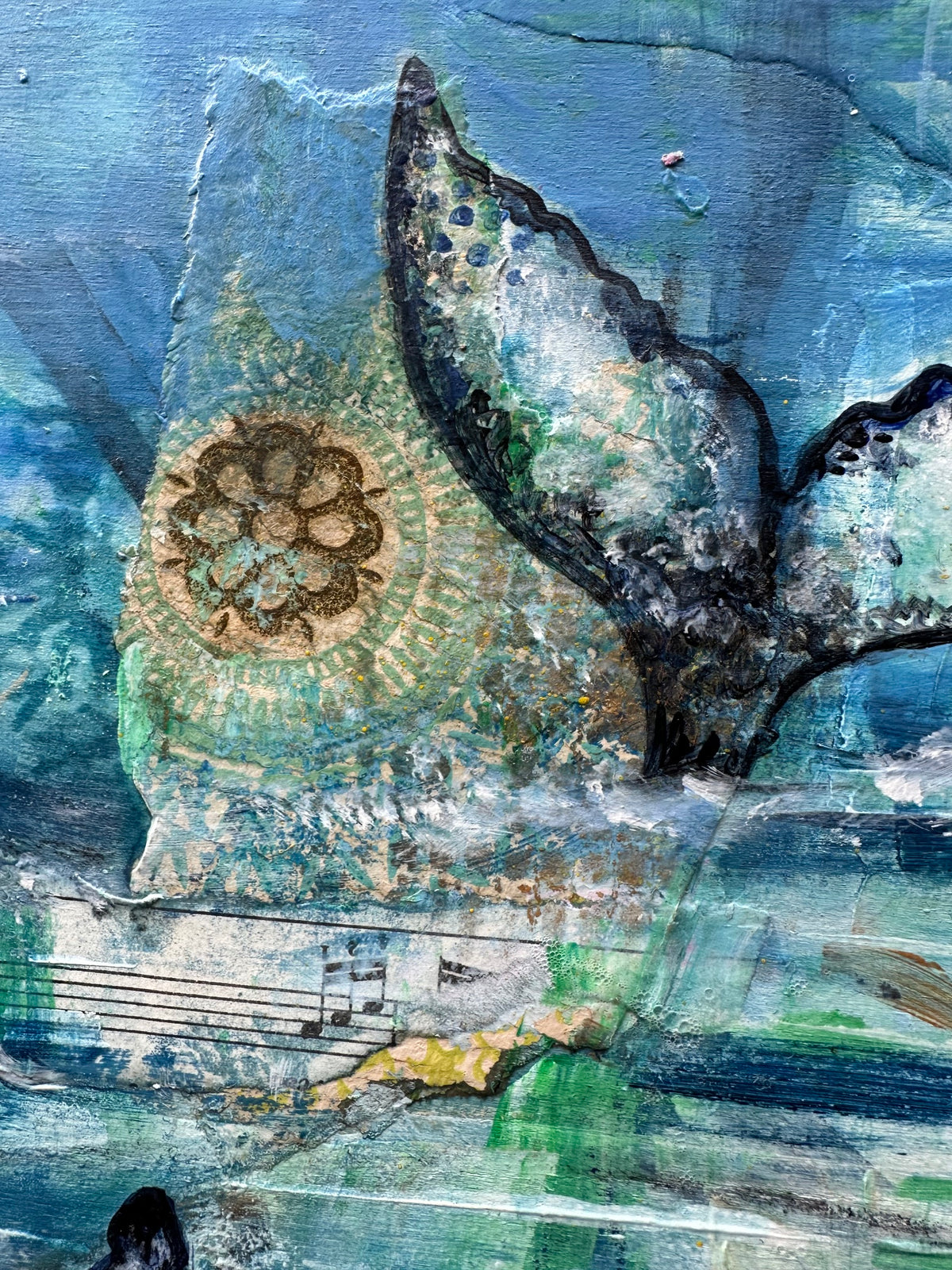 NEW! Original mixed media painting/Flukes