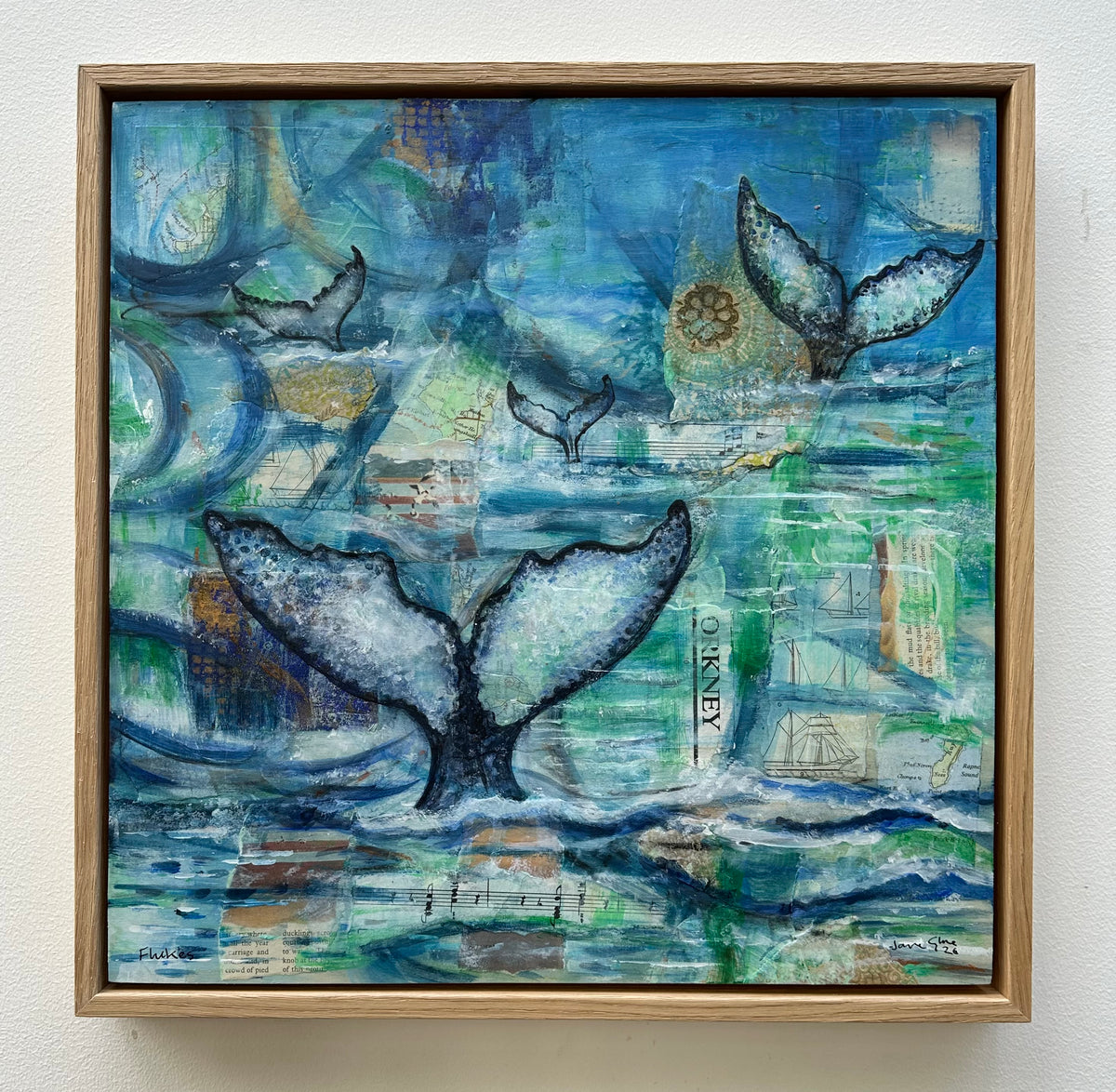 NEW! Original mixed media painting/Flukes