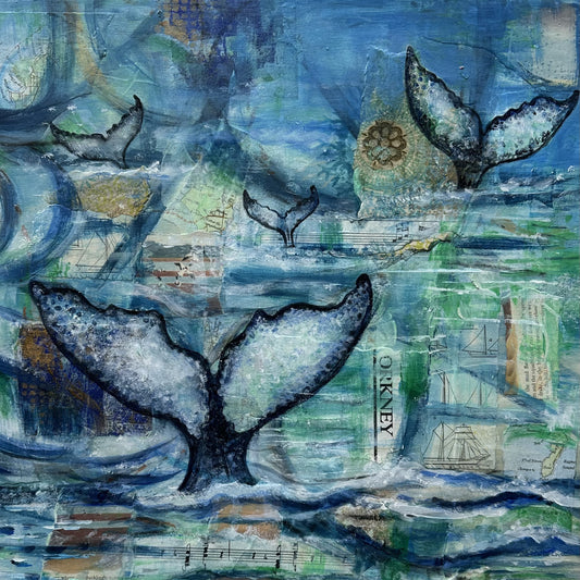 NEW! Original mixed media painting/Flukes