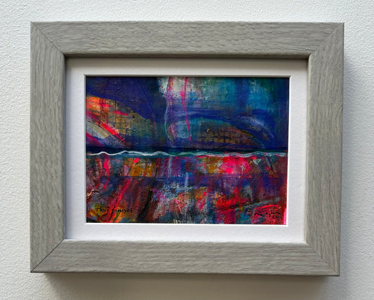 NEW! Original mixed media painting/Hoy sunset