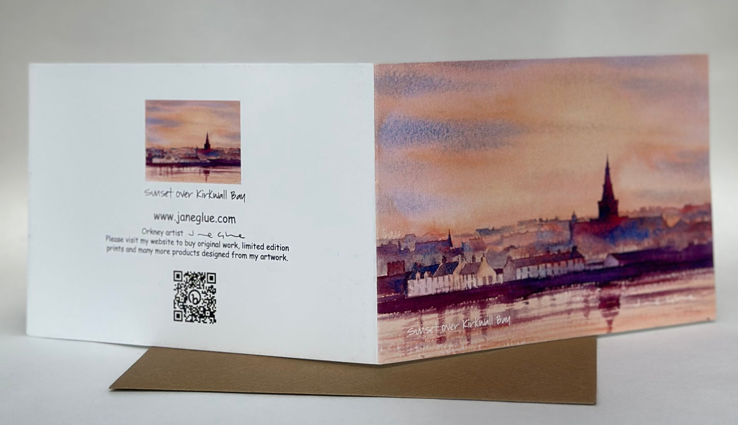 Card -  Sunset over Kirkwall bay