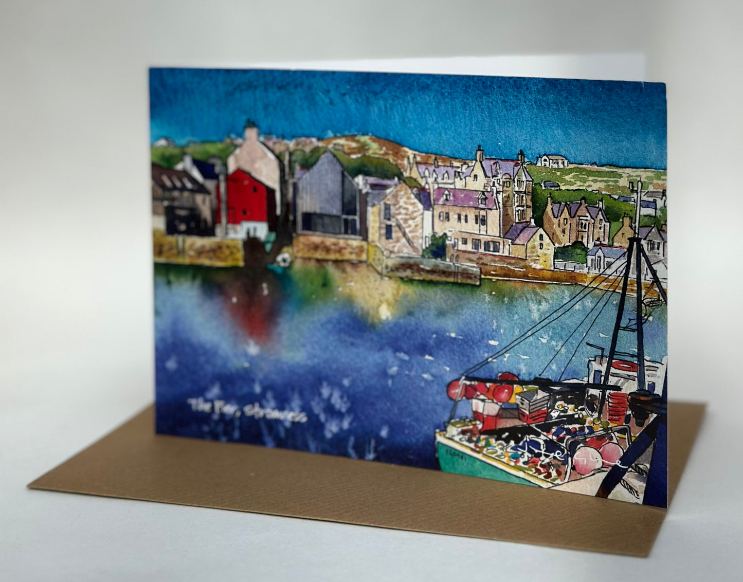 Card -  The pier, Stromness