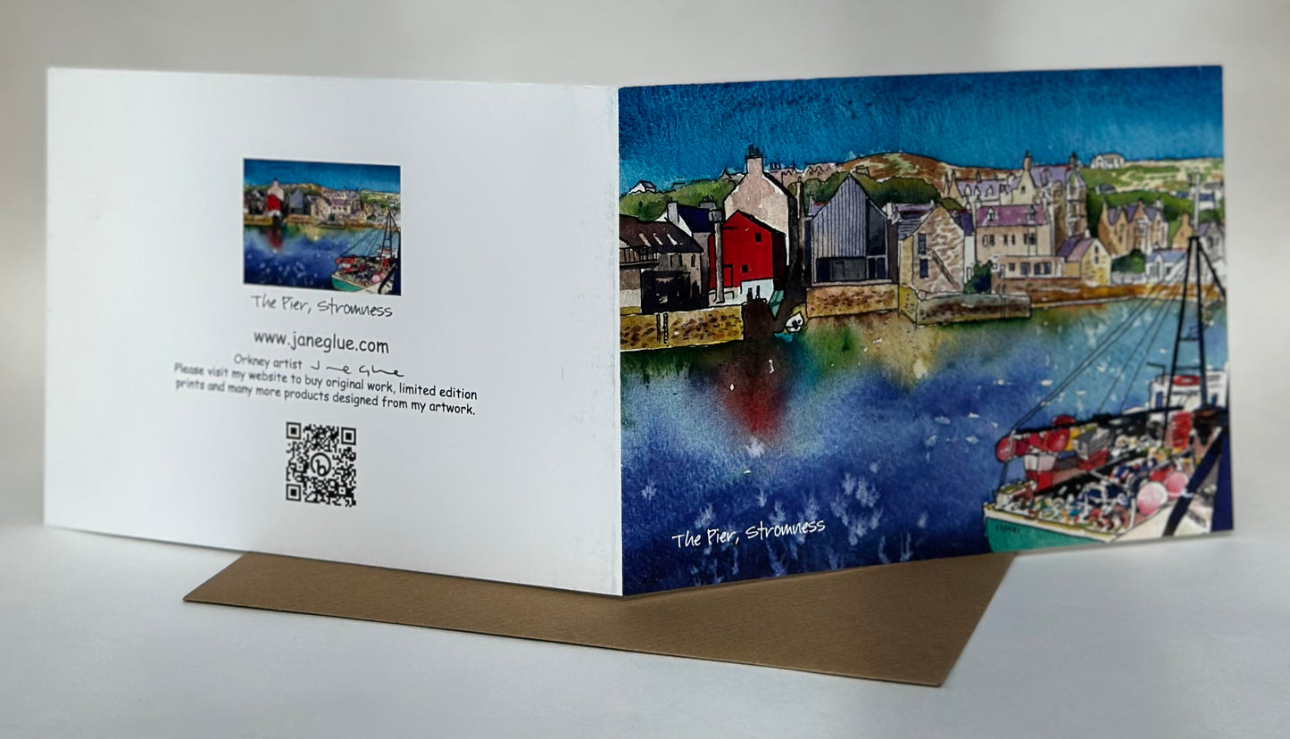 Card -  The pier, Stromness