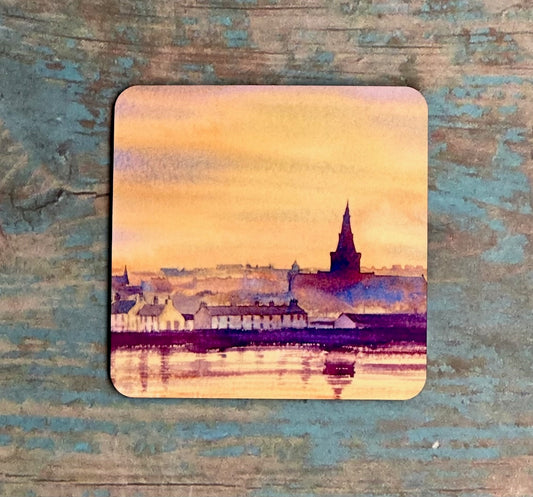 Coaster/Sunset over Kirkwall bay