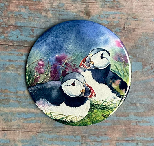 Ceramic coaster/Tammie norries(puffins)
