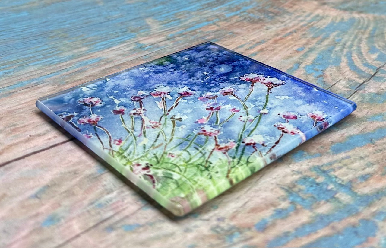 Glass coaster/Glittering seapinks